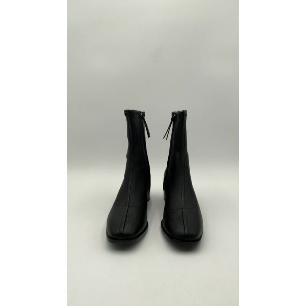 Quince Black Square-Toe Ankle Boots